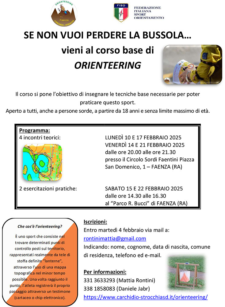 Volantino corso orienteering